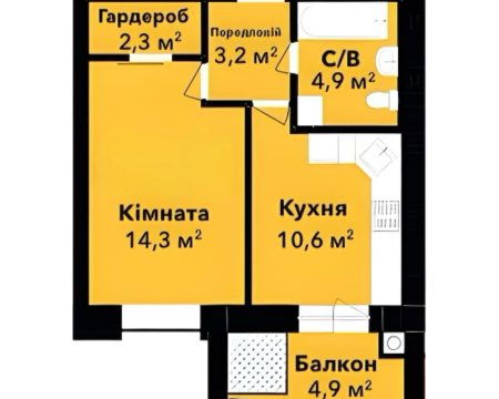 Продаж квартири 1 кімната 40 кв. м. Перлина Проскурова (Ракове) Хмельницький