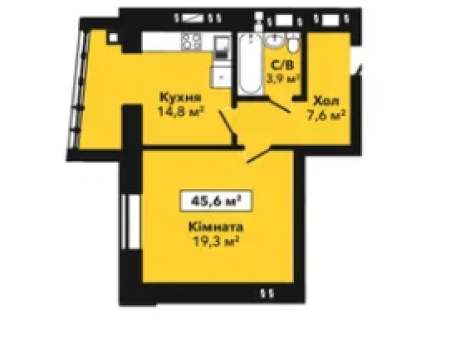 Продаж квартири 1 кімната 46 кв. м. ЖК Перлина Проскурова 2 (Ракове) Хмельницький