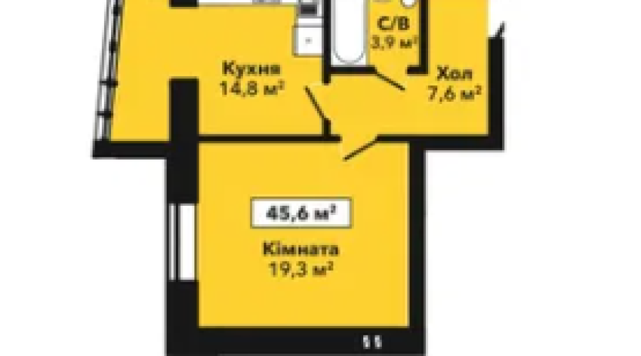 Продаж квартири 1 кімната 46 кв. м. ЖК Перлина Проскурова 2 (Ракове) Хмельницький