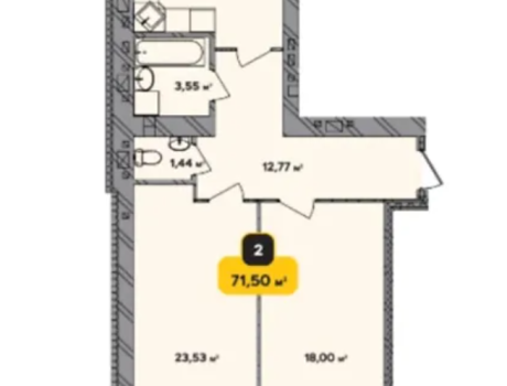 Продаж квартири 1 кімната 37 кв. м. ЖК Ранкове (Виставка) Хмельницький